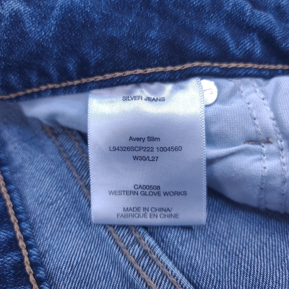 Silver Jeans Avery Slim Ankle Women Size 30x27 Blue Distressed Raw Hem - Picture 6 of 7